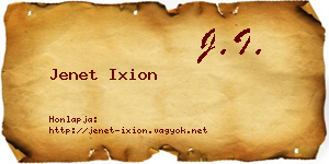 Jenet Ixion névjegykártya